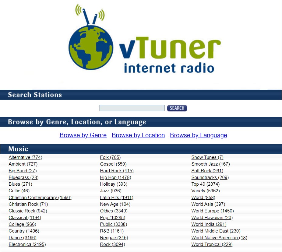 vTuner Internet Radio Station